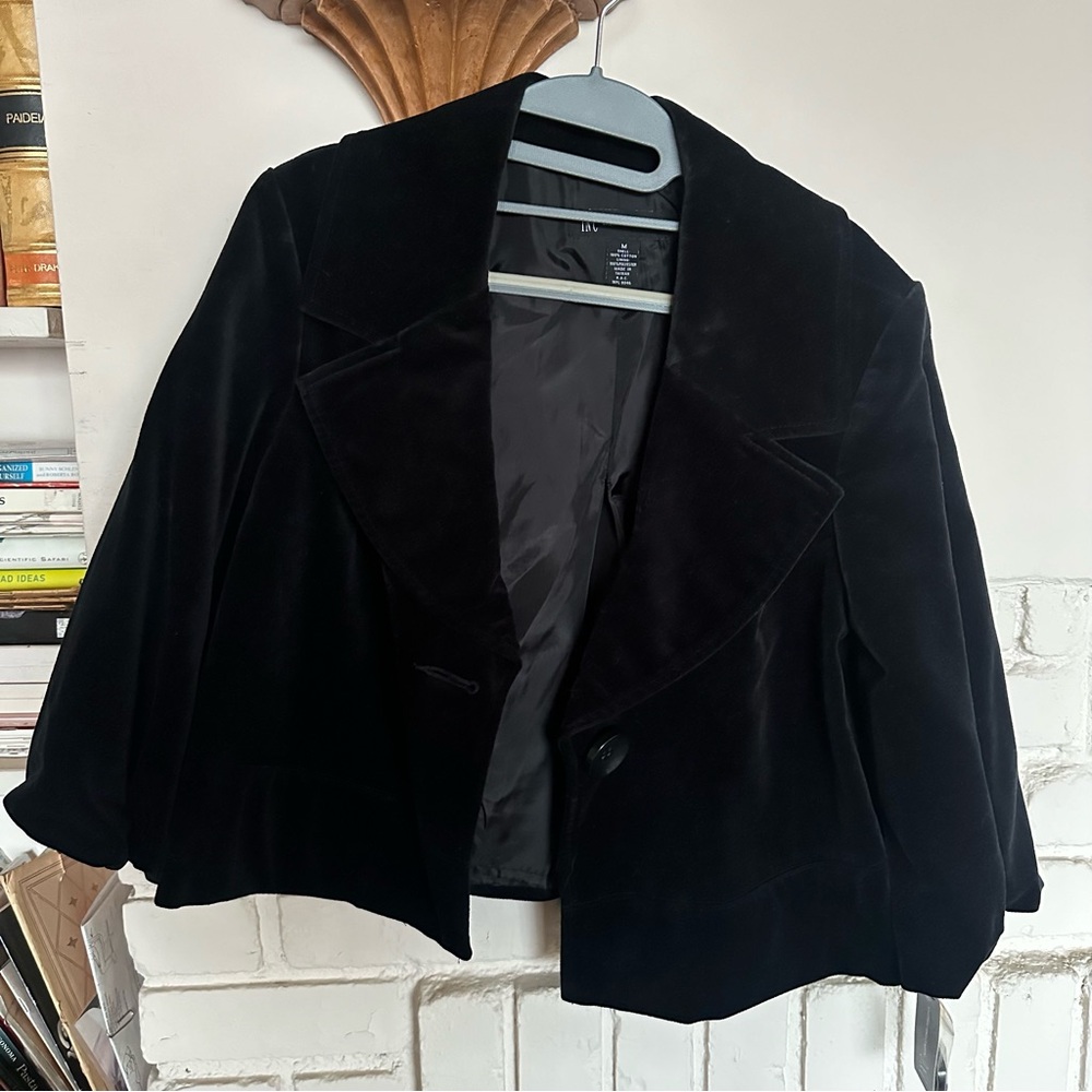 80s vintage velvet black cape coat